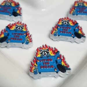 Dumpter Focal Bead 2 Pc Living the Dream Raccoon Acrylic Beaded Pen Crafts